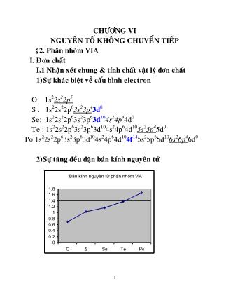 Giáo trình Hóa học vô cơ - Chương 6, Phần 2: Nguyên tố không chuyển tiếp