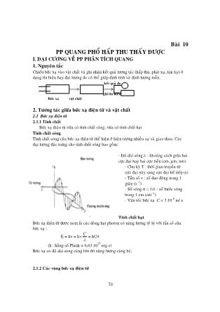 Giáo trình Hóa phân tích - Bài 10: Phương pháp quang phổ hấp thu thấy được