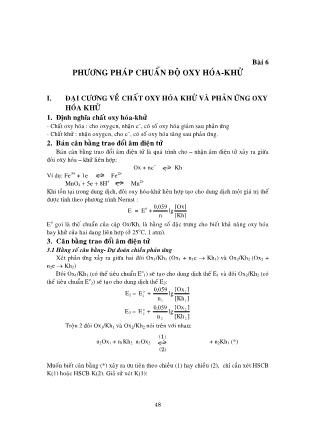 Giáo trình Hóa phân tích - Bài 6: Phương pháp chuẩn độ oxy - khử