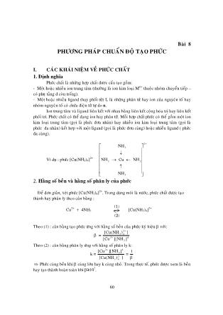 Giáo trình Hóa phân tích - Bài 8: Phương pháp chuẩn độ tạp phức