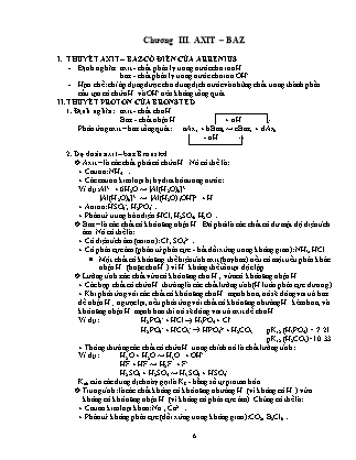 Giáo trình Hóa vô cơ - Chương 3: Axit - Bazơ