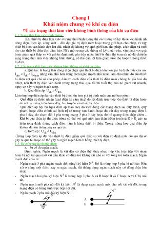 Giáo trình Khí cụ điện - Chương 1: Khái niệm chung về khí cụ điện