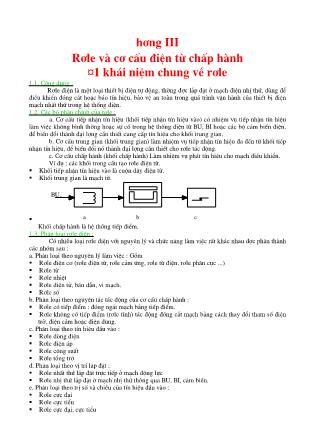 Giáo trình Khí cụ điện - Chương 3: Rơle và cơ cấu điện từ cháp hành