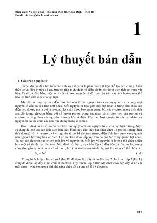 Giáo trình Kỹ thuật điện tử - Chương 1: Lý thuyết bán dẫn