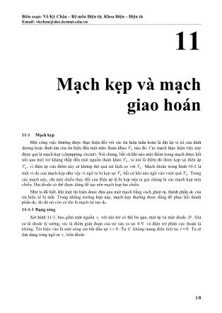 Giáo trình Kỹ thuật điện tử - Chương 11: Mạch kẹp và mạch giao hoán
