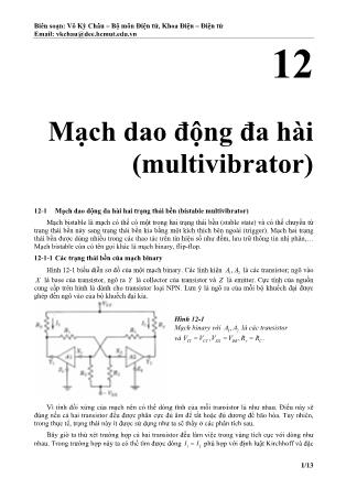Giáo trình Kỹ thuật điện tử - Chương 12: Mạch dao động đa hài (Multivibrator)