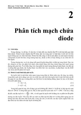 Giáo trình Kỹ thuật điện tử - Chương 2: Phân tích mạch chứa diode