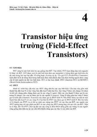 Giáo trình Kỹ thuật điện tử - Chương 4: Transistor hiệu ứng trường (Field-Effect Transistors)