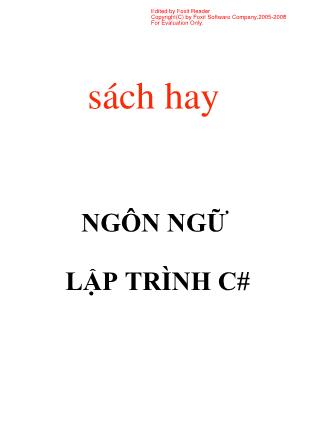 Giáo trình Ngôn ngữ lập trình C#