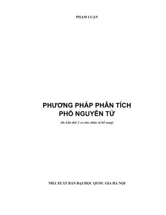 Giáo trình Phương pháp phân tích phổ nguyên tử