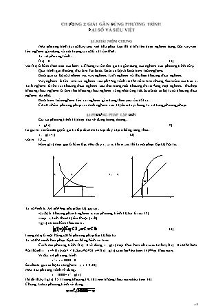 Giáo trình Phương pháp tính - Chương 2, Phần 1: Giải gần đúng phương trình đại số và siêu việt