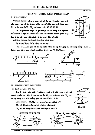 Giáo trình Sức bền vật liệu 2 - Chương 10: Thanh chịu lực phức tạp
