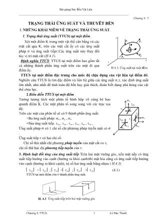 Giáo trình Sức bền vật liệu - Chương 4+5 - Lê Đức Thanh