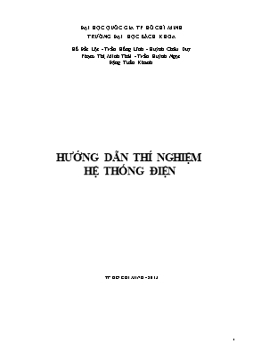 Giáo trình Thí nghiệm Hệ thống điện (Bản đầy đủ)