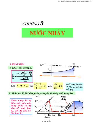 Giáo trình Thủy lực - Chương 3: Nước nhảy - Nguyễn Thị Bảy