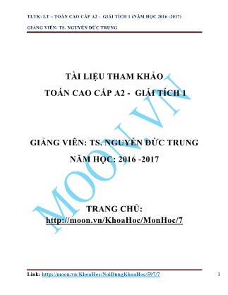 Giáo trình Toán cao cấp A2 (Phần 1) - Nguyễn Đức Trung