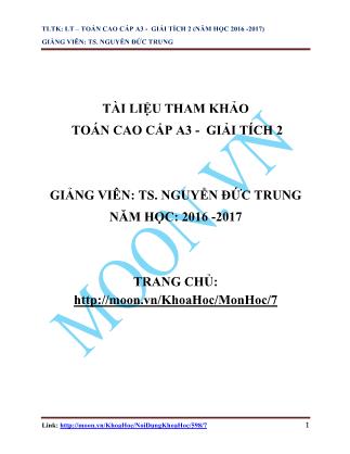 Giáo trình Toán cao cấp A4 (Phần 2) - Nguyễn Đức Trung