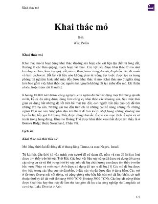 Khai thác mỏ