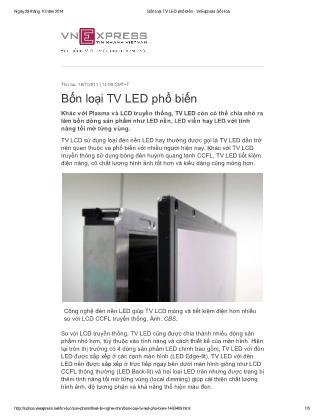 Tài liệu Bốn loại ti vi LED phổ biến