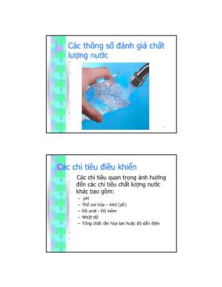 Tài liệu Các thông số đánh giá chất lượng nước
