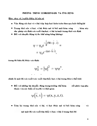 Tài liệu Phương trình Schrodinger và ứng dụng