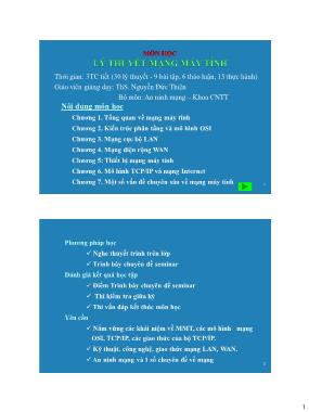 Bài giảng Lý thuyết mạng máy tính