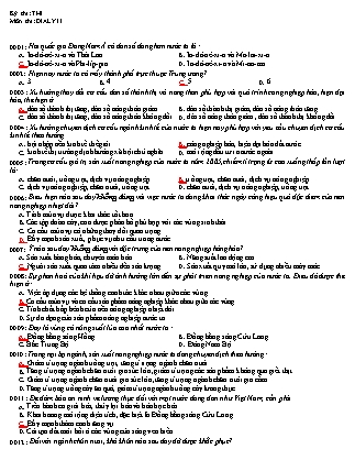 Bài kiểm tra môn Địa lí Lớp 11 - Năm học 2016-2017