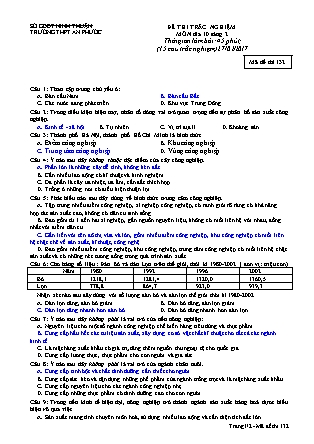 Bài kiểm tra trắc nghiệm môn Hóa học Lớp 10 - Mã đề: 132 - Năm học 2016-2017 - Trường THPT An Phước