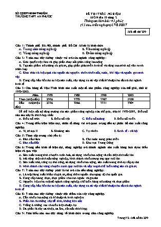 Bài kiểm tra trắc nghiệm môn Hóa học Lớp 10 - Mã đề: 209 - Năm học 2016-2017 - Trường THPT An Phước
