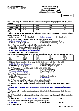 Bài kiểm tra trắc nghiệm môn Hóa học Lớp 10 - Mã đề: 357 - Năm học 2016-2017 - Trường THPT An Phước