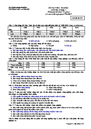 Bài kiểm tra trắc nghiệm môn Hóa học Lớp 10 - Mã đề: 357 - Năm học 2016-2017 - Trường THPT An Phước (Có đáp án)