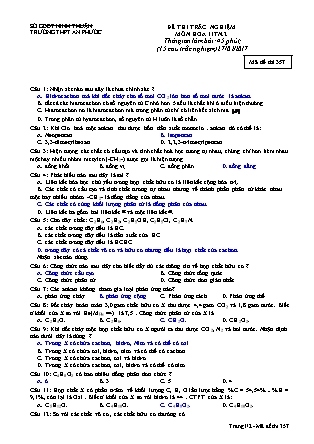 Bài kiểm tra trắc nghiệm môn Hóa học Lớp 11 - Mã đề: 357 - Năm học 2016-2017 - Trường THPT An Phước (Có lời giải)