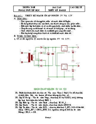 Bài tập môn Thiết kế Eagle - Cao Thị Tú