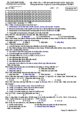 Bài thi 45 phút môn Hóa học Lớp 11 - Mã đề: 757 - Năm học 2016-2017 - Trường THPT An Phước (Có đáp án)