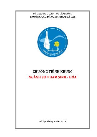 Chương trình khung ngành Sư phạm Sinh - Hóa