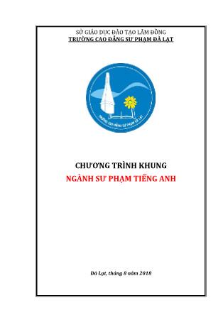 Chương trình khung ngành Sư phạm Tiếng Anh