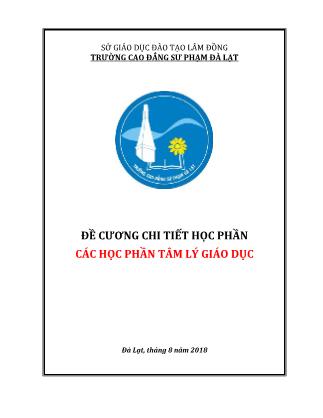 Đề cương chi tiết Các học phần Tâm lý giáo dục