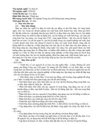 Đề cương môn Cơ điện tử