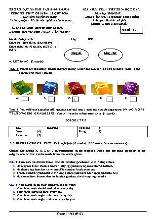 Đề kiểm tra 45 phút Học kì 2 môn Tiếng Anh Lớp 12 - Bài số 3 - Mã đề: 132 - Năm học 2016-2017 - Trường THPT chuyên Lê Quý Đôn (Có đáp án)