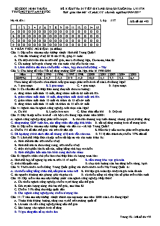 Đề kiểm tra 45 phút Học kì II môn Địa lí Lớp 11 - Mã đề: 493 - Năm học 2016-2017 - Trường THPT An Phước (Có đáp án)