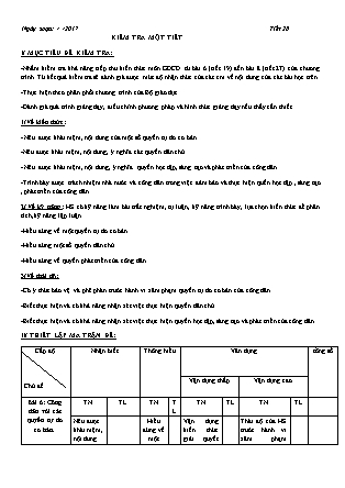 Đề kiểm tra 45 phút môn Giáo dục công dân Lớp 12 - Năm học 2016-2017 - Trường THPT Phạm Văn Đồng (Có đáp án)