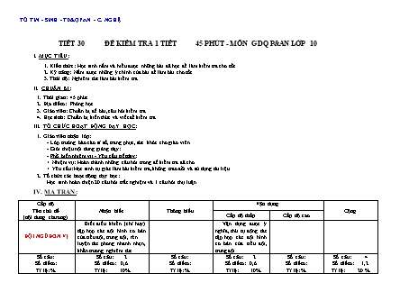 Đề kiểm tra 45 phút môn Giáo dục quốc phòng Khối 10 - Năm học 2015-2016 - Trường THPT Phan Chu Trinh (Có đáp án)