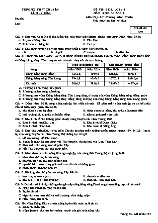 Đề kiểm tra Học kì 2 môn Địa lí Lớp 12 - Mã đề: 357 - Năm học 2016-2017 - Trường THPT Lê Quý Đôn