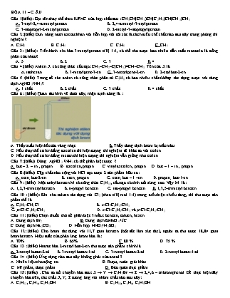 Đề kiểm tra Học kì 2 môn Hóa học Lớp 11 - Năm học 2015-2016 - Trường THPT Tôn Đức Thắng (Có đáp án)