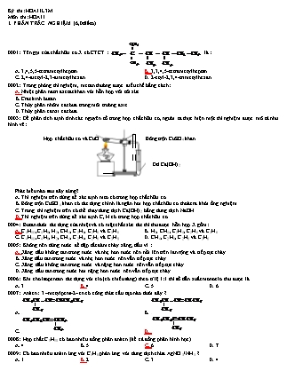 Đề kiểm tra môn Hóa học Lớp 11 - Năm học 2015-2016 - Trường THPT Tôn Đức Thắng