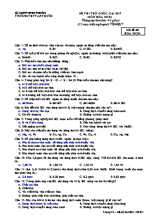 Đề thi thử Quốc gia môn Địa lí Lớp 10 - Mã đề: 10CB1 - Trường THPT An Phước (Có đáp án)