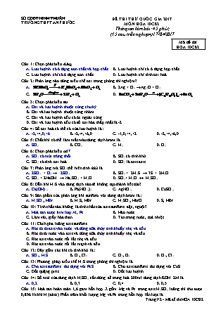 Đề thi thử Quốc gia môn Địa lí Lớp 10 - Mã đề: 10CB2 - Trường THPT An Phước (Có đáp án)
