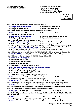 Đề thi thử Quốc gia môn Địa lí Lớp 10 nâng cao - Mã đề: 10TN1 - Trường THPT An Phước (Có đáp án)