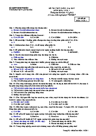 Đề thi thử Quốc gia môn Địa lí Lớp 11 - Mã đề: 11CB1 - Trường THPT An Phước (Có đáp án)