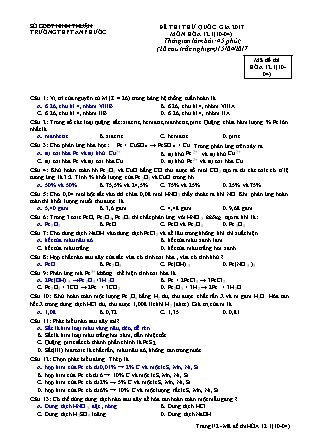 Đề thi thử Quốc gia môn Hóa học Khối 12 - Mã đề: 12.1 - Trường THPT An Phước (Có đáp án)